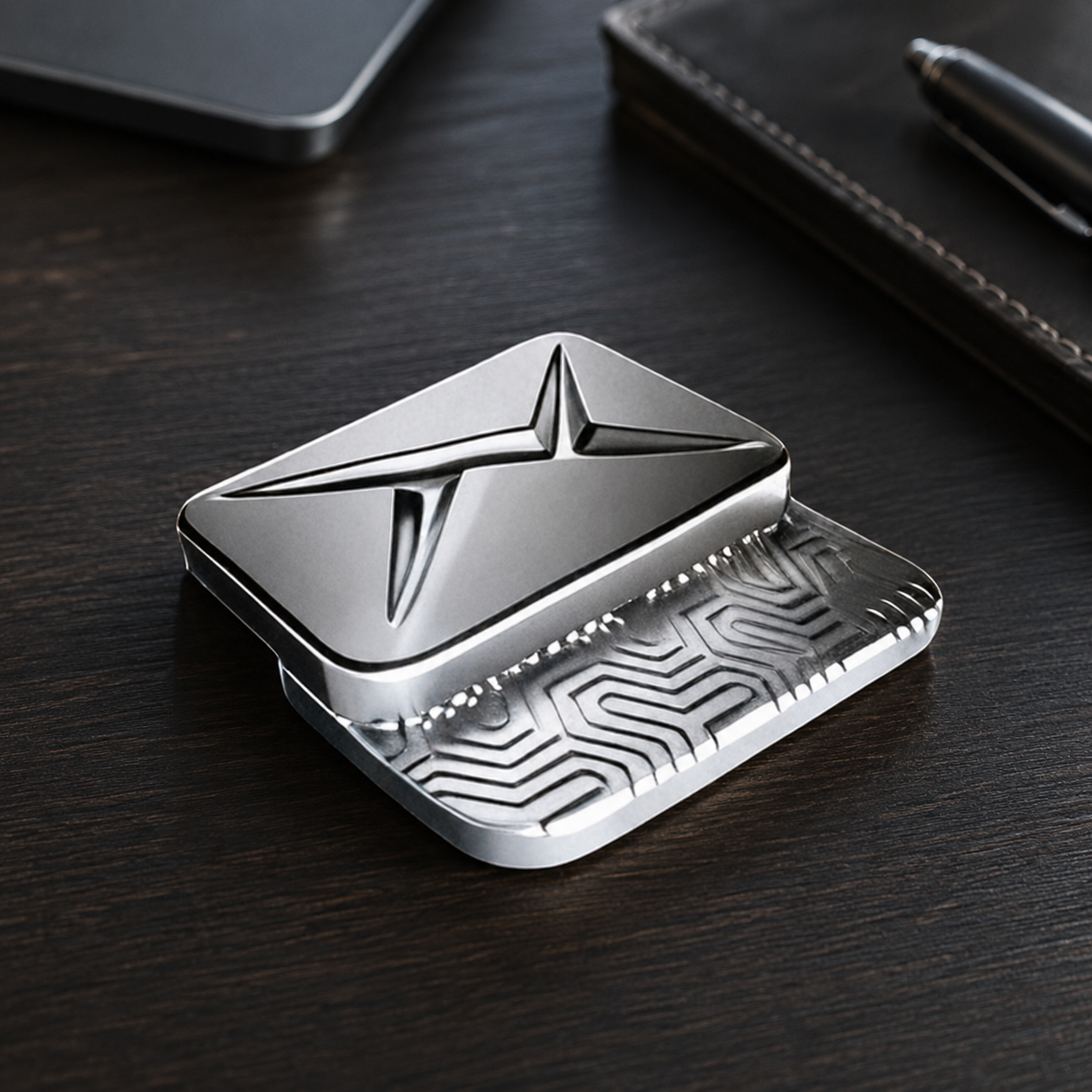 Futuristic X-Cyber Magnetic Fidget Slider - Metal Multi-Directional EDC Push Card Toy