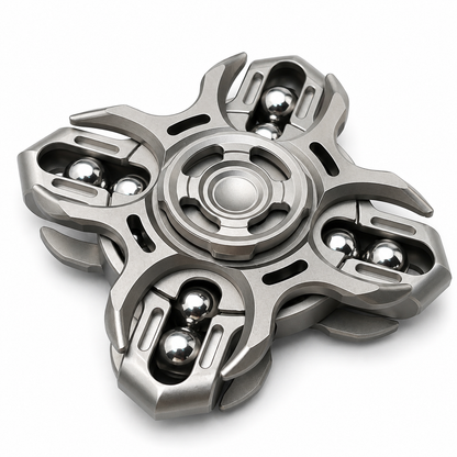 Mech-Armor Kinetic Fidget Spinner - Metal Track Steel Ball EDC Gear & Office Desk Decompression Toy