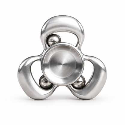 Premium Stainless Steel Kinetic Spinner - Fluid Wave Tri-Fidget Toy for ADHD & Focus
