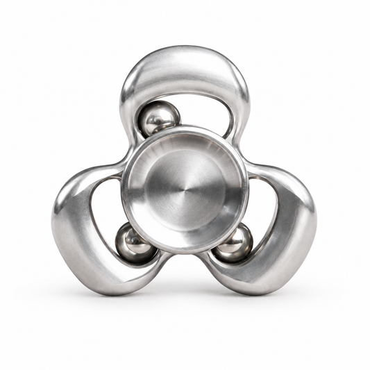 Premium Stainless Steel Kinetic Spinner - Fluid Wave Tri-Fidget Toy for ADHD & Focus