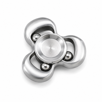 Premium Stainless Steel Kinetic Spinner - Fluid Wave Tri-Fidget Toy for ADHD & Focus