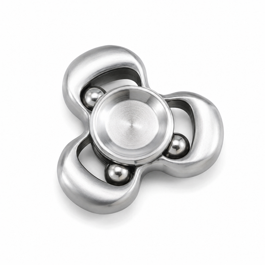 Premium Stainless Steel Kinetic Spinner - Fluid Wave Tri-Fidget Toy for ADHD & Focus