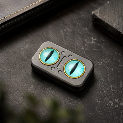 Cyberpunk Evil Eye Magnetic Fidget Slider - Metal Cat Eye EDC Push Card Toy for Stress Relief