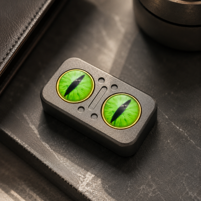 Cyberpunk Evil Eye Magnetic Fidget Slider - Metal Cat Eye EDC Push Card Toy for Stress Relief