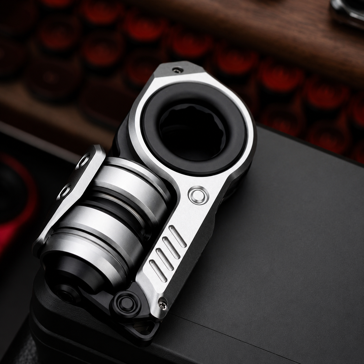 Cyberpunk Mechanical Ring Fidget Spinner - Metal EDC Gyro & Roller Decompression Toy for Stress Relief