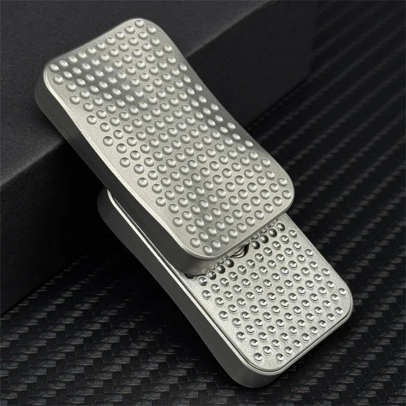 Minimalist Magnetic Fidget Slider - Metal Dimple Texture EDC Push Card Toy for Stress Relief