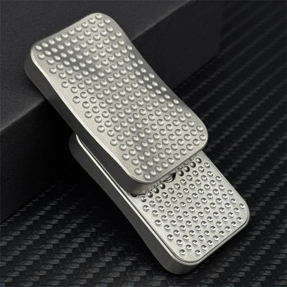 Minimalist Magnetic Fidget Slider - Metal Dimple Texture EDC Push Card Toy for Stress Relief