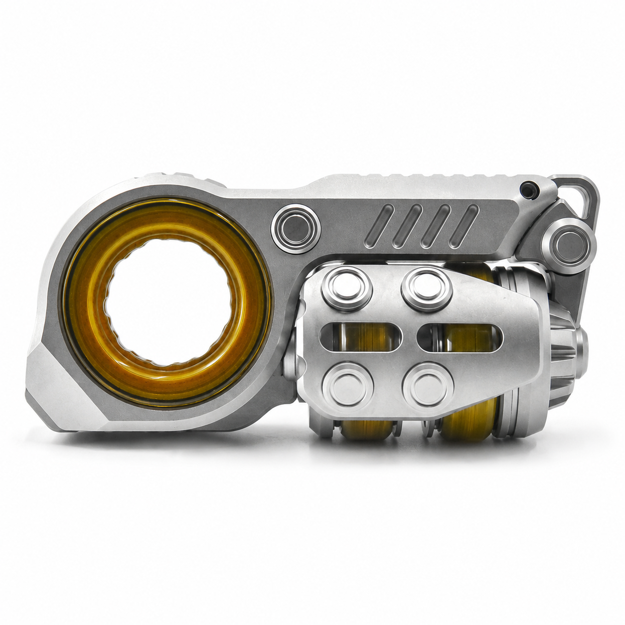 Premium Titanium Cyberpunk Fidget Toy - Detail Side View