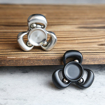 Premium Stainless Steel Kinetic Spinner - Fluid Wave Tri-Fidget Toy for ADHD & Focus