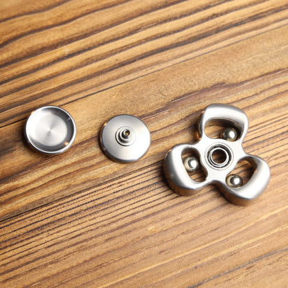 Premium Stainless Steel Kinetic Spinner - Fluid Wave Tri-Fidget Toy for ADHD & Focus