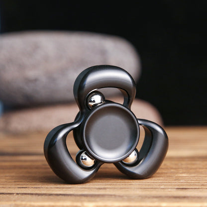 Premium Stainless Steel Kinetic Spinner - Fluid Wave Tri-Fidget Toy for ADHD & Focus