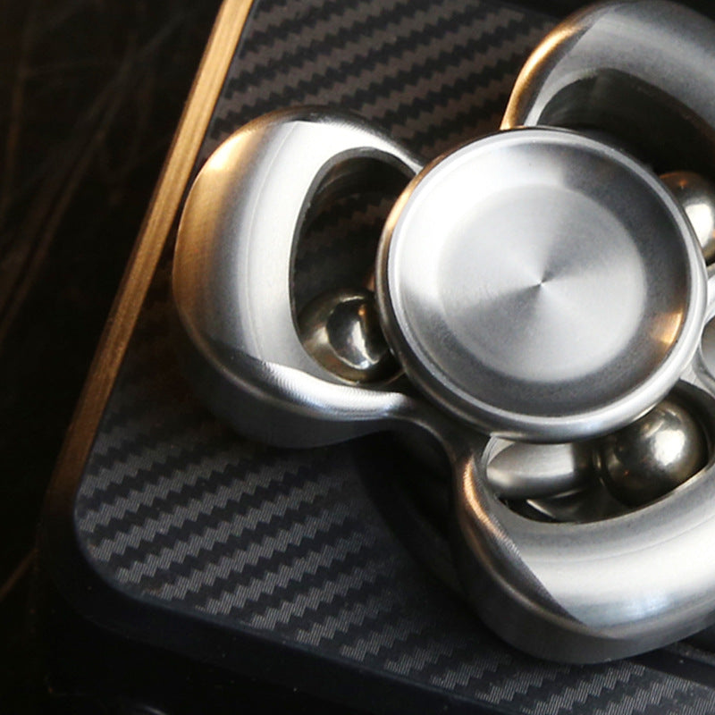 Premium Stainless Steel Kinetic Spinner - Fluid Wave Tri-Fidget Toy for ADHD & Focus