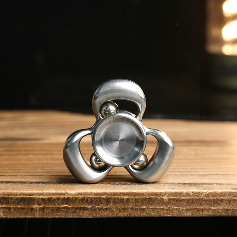 Premium Stainless Steel Kinetic Spinner - Fluid Wave Tri-Fidget Toy for ADHD & Focus